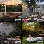 String Lights, 48 FT Waterproof Edison LED Bulbs, Warm 2200K Dimmable