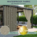 Patio Curtains Outdoor Waterproof - 6 Panels Privacy Weatherproof Outside Curtains with Grommets for Pergola, Gazebo, Porch, Cabana, Balcony, 54 x 95 Inch, Taupe
