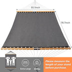 SUNCREAT Portable Double Outdoor Hammock, 450lbs Capacity, Quick Dry 2 Person Hammock with Carrying Bag, Dark Gray