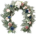 Artificial Flower Garland 6 ft Eucalyptus Willow Dusty Rose Navy