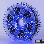 String Lights, 500 LED Blue Outdoor Waterproof with 165 ft Length