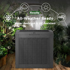 EasyUp 30 Gallon Resin Deck Box, Patio Outdoor Deck Box for Furniture, Garden Tools and Tools Storage, Waterproof Outside Storage Boxes(Black)