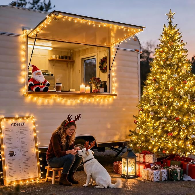 String Lights, 168FT 600 LED Warm White with Remote and 8 Modes