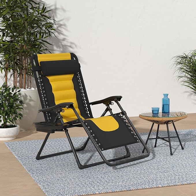 Oversized Padded Zero Gravity Chair – Black