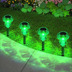 Mancra 8 Pack Solar Garden Lights Outdoor, Green LED Mushroom Solar Pathway Lights Waterproof Dusk to Dawn Solar Lights for Yard Walkway Garden Decor