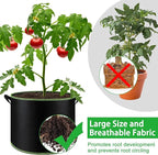 NACHLYNN 5-Pack 15 Gallon Grow Bags Thickened Nonwoven Fabric Pots Heavy Duty Aeration Fabric Pots with Handles Plant for Gardening Fruits Flowers Plant