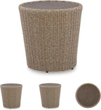 Signature Design by Ashley Danson Bohemian Outdoor End Table, Light Brown