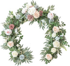 Artificial Eucalyptus Flower Garland, 6ft Blush and Powder Blue