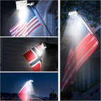 Solar Flag Pole Light, Bright White 6000k Flagpole Light Upgrade Solar Powered for 5ft 6ft Flag Pole,Waterproof Outdoor Dusk to Dawn Led Solar Lights,Outside House Garden Yard American Flags Decor