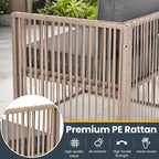 Pamapic 7 Piece Outdoor Sectional Sofa Set, All-Weather Patio Furniture with Washable Cushions, Waterproof Brown Rattan Wicker Conversation Set for Backyard, Poolside, Gray Cushion