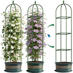 Garden Trellis for Climbing Plants, Tomato Cage, Rose, Flowers, Grape, Pea, Cucumber Trellis, Rustproof Plastic Coated Metal Plant Support for Potted Plants Indoor Outdoor - 2PC Plant Trellis