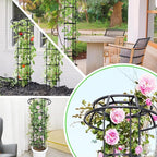77-Inch Garden Trellis for Climbing Plants,Heavy-Duty Metal Obelisk with Mushroom Top,Stable Support for Potted Clematis,Tomato,Cucumber,Rose,Pea & Vine