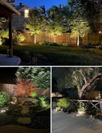 SUNVIE 12W Low Voltage LED Landscape Lights with Connectors, Outdoor 12V Super Warm White (900LM) Waterproof Garden Pathway Lights Wall Tree Flag Spotlights with Spike Stand (10 Pack with Connector)
