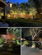 SUNVIE 12W Low Voltage LED Landscape Lights with Connectors, Outdoor 12V Super Warm White (900LM) Waterproof Garden Pathway Lights Wall Tree Flag Spotlights with Spike Stand (12 Pack with Connector)