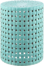 SAFAVIEH Home Collection Sayre Robins Egg Blue Ceramic 18-inch Decorative Accent Garden Stool for Living Room, Bathroom, Patio, Side Table, Plant Stand (Fully Assembled)