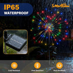 Solar Garden Lights Outdoor Decorative, 6pack 120 LED Firework Lights Waterproof，Solar Fairy Lights for Outside,Garden,Yard, Patio,Pathway,Flowerbed,Party(Multicolor)