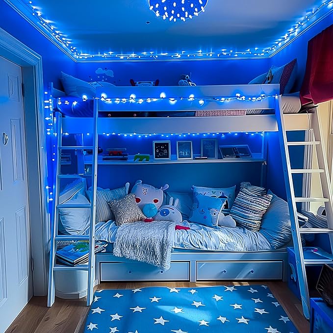 String Lights, 600 LED Blue Outdoor Waterproof 168 ft