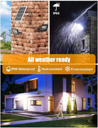 Solar Flood Light Outdoor 1000LM Dual 6000K Bright White Floodlights Ip65 Waterproof Solar Power Light Auto On/Off Dusk to Dawn with Remote Control for Yard, Garden, Shed, Barn.