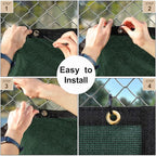 UPGRADE Privacy Screen 3' x 10' Fence Commercial Shade Cover with Brass Grommets Heavy Duty Perfect for Outdoor Back Yard, Dark Green, Customizable