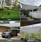 SUNLAX Sun Shade Sail 8' x 12' Silver Grey Rectangle Canopy Sail Shade Cover UV Block Permeable Sunshade Outdoor for Patio Backyard (We Make Custom Size)