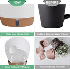 montresor 5-Pack Self-Watering Planters with Wick & Reservoir (5/5.5/6/6.5/7 Inch) – Plastic Indoor Pots with Drainage, White Flower Pot for Violet, Herb