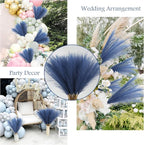 Artificial Pampas Grass Stems, 50 Pack, Blue, 21.6 Inch