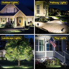 ROSHWEY Solar Spot Lights Outdoor - 600LM Spotlights Waterproof Outside Flood Lighting for Driveway Backyard Patio Garden Landscape Deck Garage (Cool White, 2 Pack)