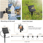 String Lights, 100FT Solar Outdoor Edison Bulbs in Warm White