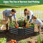 Hexagon Raised Garden Bed, 48 Inch Diagonal & 12 Inch Tall, Galvanized Steel Planter Box with Wave-Shaped Metal Panels for Outdoor Flower,Tree,Herb & Vegetable Garden (Black, 4FT X 1FT)