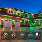 150ft LED Rope Lights Outdoor, 1080 LED Connectable and Flexible Tube Lights with 8 Modes, Waterproof LED Rope Lighting for Garden Patio Pool Bedroom PartyIndoor Outdoor Christmas Decor (Red & Green)