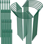 12 Pack 32 or 16 inch Adjustable Plant Support Stakes, Heavy-Duty Half Round Peony Support, Garden Plant Stakes Cage for Outdoor Plants, Peony, Tomato, Hydrangea, (16In Support +16In Extension Tubes)