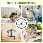 ESRICH 2 Pack 7.8" Metal Plant Stand Indoor , Black Plant Stands Outdoor, Rustproof Round Heavy Duty Flower Pot Stand, Potted Plant Holder for Garden Home