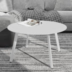 Grand patio 28-inch Outdoor Steel Coffee Table, Round Patio Side Table, Great for Backyard Patio Deck, White