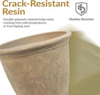 Sunnydaze 24-Inch Anjelica Large Plastic Pot for Plants - Outdoor Double-Walled Large Plastic Planter with Drillable Drainage Holes - Beige - 3pk
