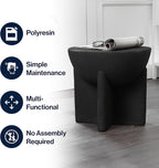 JONATHAN Y TBL1109A Brady 16.25" Minimalist Modern Drum Indoor/Outdoor Accent Table Contemporary, Mid-Century, Art Deco, Bohemian, Patio, Garden, Bathroom, Living Room Black Frosted