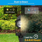 ZYAN Landscape Spotlights with Sensor, 5 Lighting Modes for Brightness Adjustment, Dimmable Timer Auto On Off, Low Voltage Outdoor IP65 Waterproof for Patio Yard Garden Pathway, Warm White (4 Pack)