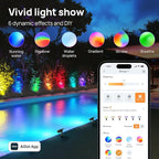 Linkind Smart Solar Lights Outdoor SL5 with Motion Sensor, APP Control Color Changing Solar Spot Lights Outdoor, St. Patrick's Day Decorations, IP65 Landscape Lighting for Yard, Garden, Path(2 Pack)