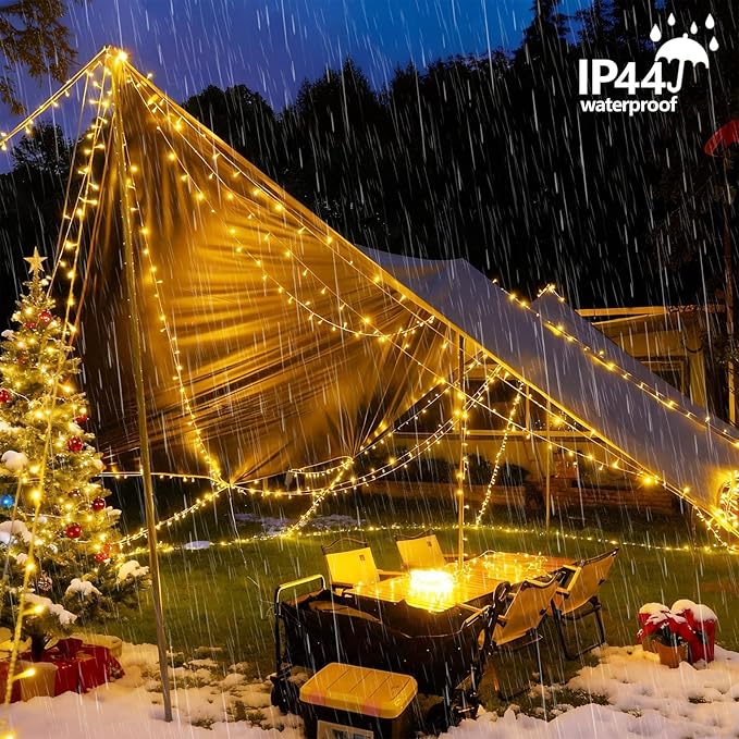 String Lights, 165 ft 500 LED Warm White Outdoor Lights with 8 Modes
