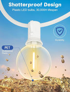 String Lights: 25 ft G40 LED Globe Bulbs in Warm White for Outdoor Use
