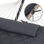 SUNCREAT Hammocks for Outside with Stand, Extra Large 2 Person Hammock with Stand, Dark Gray Drops