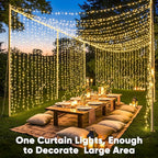 Curtain String Lights 600 LED Warm White with 8 Modes