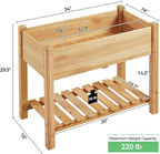 Yaheetech 34x18x30in Horticulture Raised Garden Bed 2pcs Planter Box with Legs & Storage Shelf Wooden Elevated Vegetable Growing Bed for Flowers, Backyard, Patio, Balcony, Light Brown