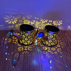 Solar Watering Can Lights Outdoor, IP65 Waterproof Garden Decor Solar Garden Light 8 Multi-Color Changing Modes One Pole Two Lights Outdoor Decorations for Yard, Lawn, Patio