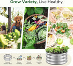 GreatBuddy 2x2x1 ft Round Galvanized Raised Garden Bed, Easy-Assembly Raised Bed with Anti-Cut Gloves & Tools, Rust-Proof Garden Bed for Outdoor, Vegetables, Herbs, Small Trees, Silver