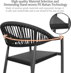 TWT Patio Dining Chairs Outdoor Stackable Dining Chairs for All Weather, Breathable Textilene Garden Outdoor Furniture for Backyard Deck (Black, Set of 4)
