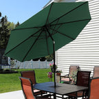 Sunnydaze Outdoor Patio Umbrella - Polyester Table Market Umbrella with Push-Button Tilt and Crank - 8 Sturdy Ribs - Green - 9ft