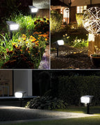 HIBOITEC Solar Spot Lights Outdoor 59LED Landscape Lights Solar Powered Uplights Waterproof Adjustable Brightness Dusk to Dawn for Outside Garden Yard Trees 4 Packs Cool White