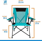 Kijaro Dual Lock Portable Camping Chair - Versatile Folding Sports and Outdoor Chair for Lawn - Locks Position - Ionian Turquoise
