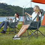 TIMBER RIDGE Hammock Camping Chair with Adjustable Backrest, Heavy Duty Folding Hammock Chair Supports 300lbs, Portable Hammock Chair for Camping, Travelling and Patio, Grey 2 Pack