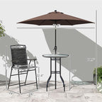 Outsunny 4 Piece Outdoor Patio Dining Furniture Set, 2 Folding Chairs, - Image 7